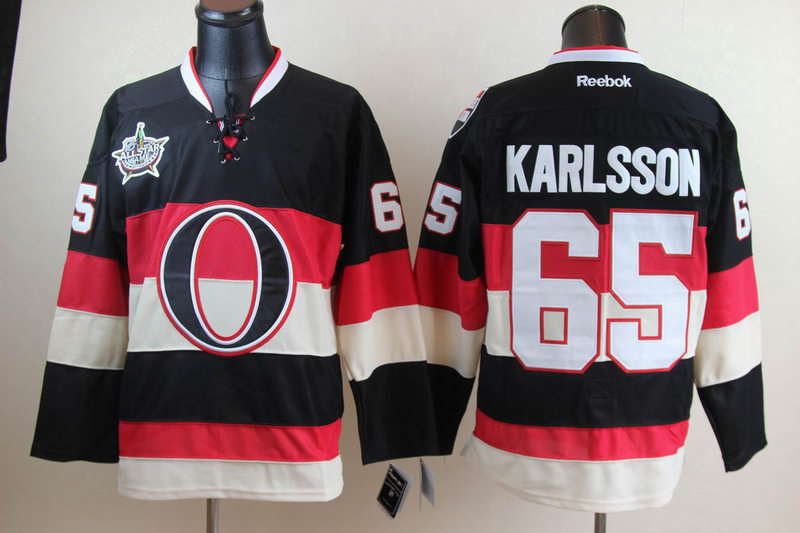 Reebok Ottawa Senators 65 KARLSSON black all star nhl Jerseys