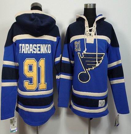 Reebok St. Louis Blues #91 Vladimir Tarasenko blue gold NHL hooded sweatshirt