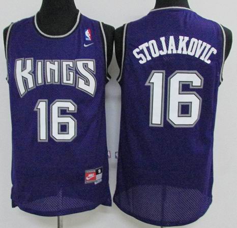 Sacramento Kings 16 Peja Stojakovic purple men basketball nba jerseys