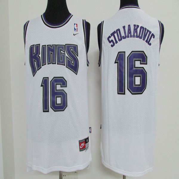 Sacramento Kings 16 Peja Stojakovic white men basketball nba jerseys