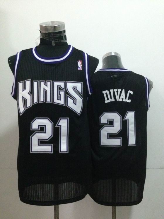 Sacramento Kings 21 Vlade Divac black nba basketball jerseys