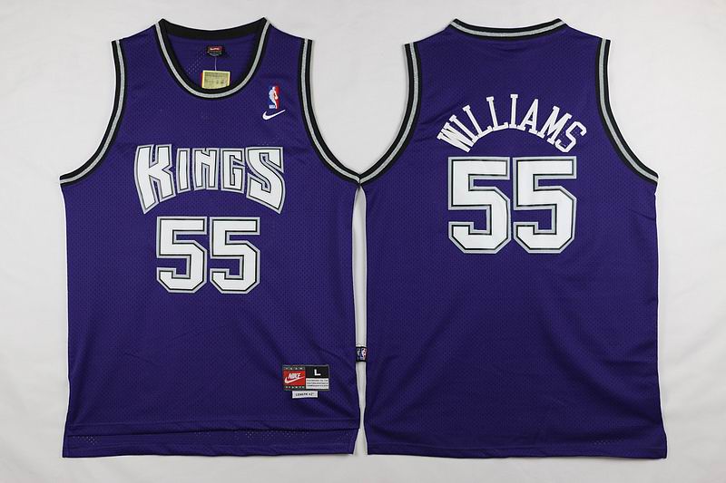 Sacramento Kings 55 Jason Williams purple nike men basketball nba jerseys