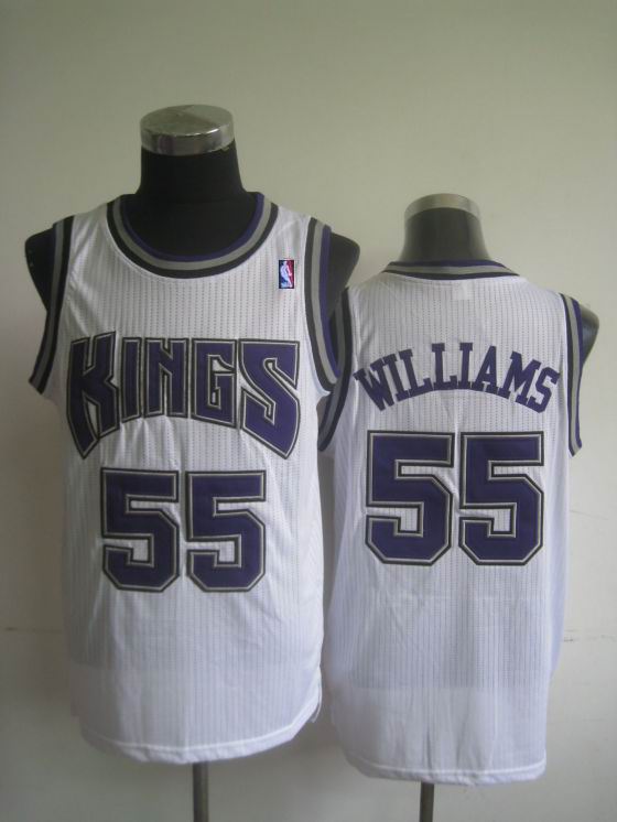Sacramento Kings 55 WILLIAMS white nba jerseys