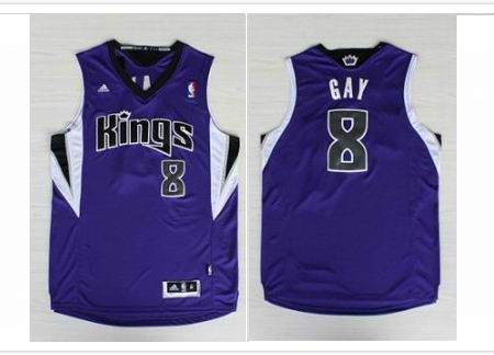 Sacramento Kings 8 GAY purple men basketball nba jerseys