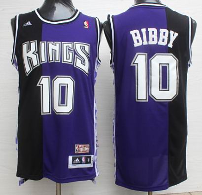 Sacramento kings 10 Mike Bibby purple Split men basketball nba jerseys