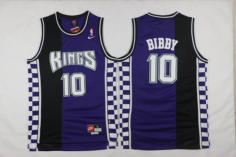 Sacramento kings 10 Mike Bibby purple nike Split men basketball nba jerseys