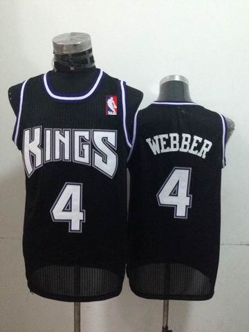 Sacramento kings 4 Chirs Webber black men basketball nba jerseys