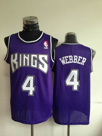 Sacramento kings 4 Chirs Webber purple men basketball nba jerseys
