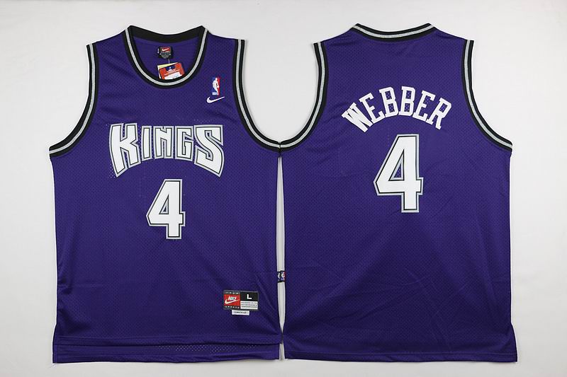 Sacramento kings 4 Chirs Webber purple nike men nba basketball jerseys
