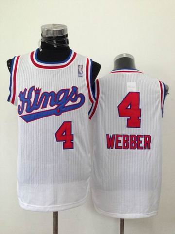 Sacramento kings 4 Chirs Webber white adidas nba basketball jerseys