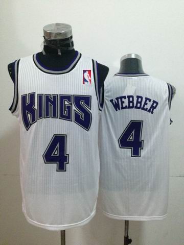 Sacramento kings 4 Chirs Webber white men basketball nba jerseys