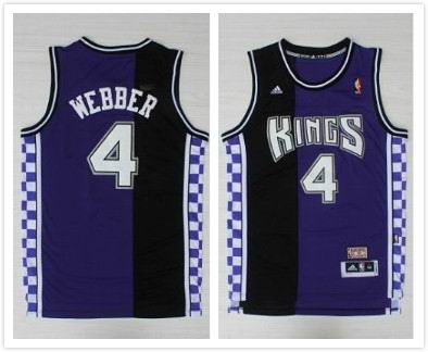 Sacramento kings 4 Chris Webber purple black basketball jerseys