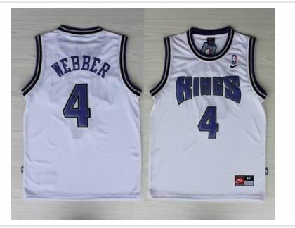 Sacramento kings 4 WEBBER  white MEN NBA basketball jerseys