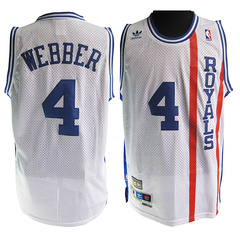 Sacramento kings 4 WEBBER white men nba basketball jersey