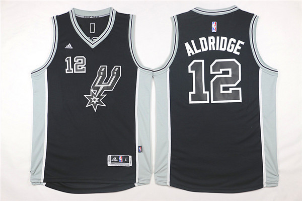 San Antonio Spurs 12  LaMarcus Aldridge black Adidas men nba basketball jerseys