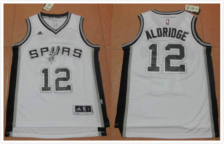 San Antonio Spurs 12 LaMarcus Aldridge white Adidas men nba basketball jerseys