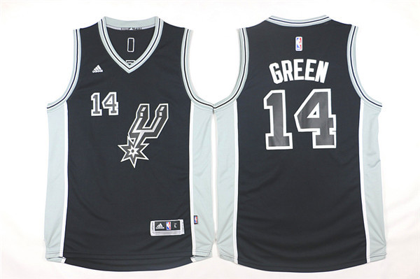 San Antonio Spurs 14 Danny Green black Adidas men nba basketball jerseys