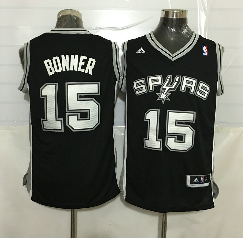 San Antonio Spurs 15 Matt Bonner black Adidas men nba basketball jerseys