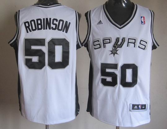 San Antonio Spurs 50 ROBINSON   white Adidas men nba basketball jerseys