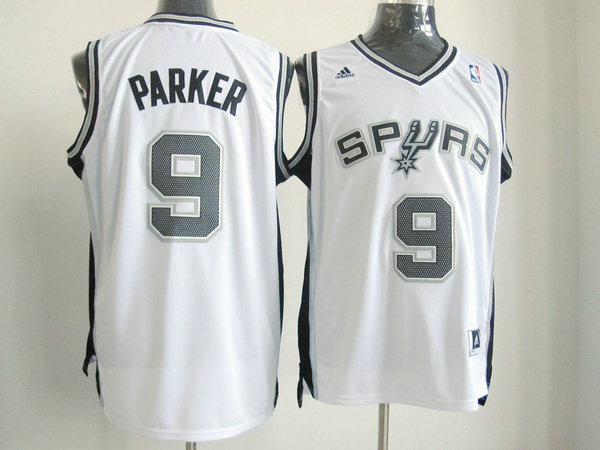 San Antonio Spurs 9 Tony Parker White  Revolution 30 Adidas men nba basketball jerseys