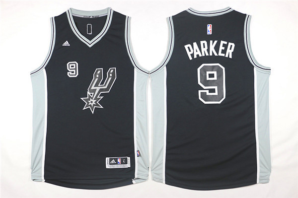 San Antonio Spurs 9 Tony Parker black Adidas men nba basketball jerseys