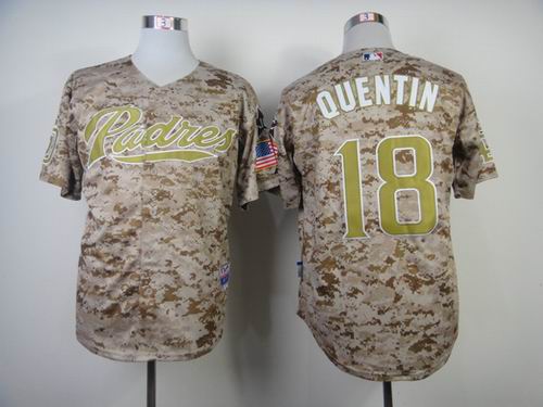 San Diego Padres 18 Carlos Quentin camo men MLB baseball jersey