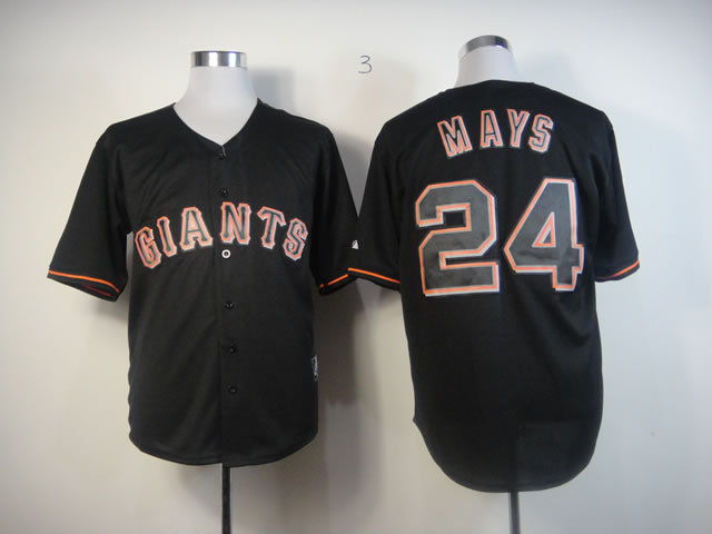 San Francisco Giants 24 Willie Mays Black MLB Jerseys