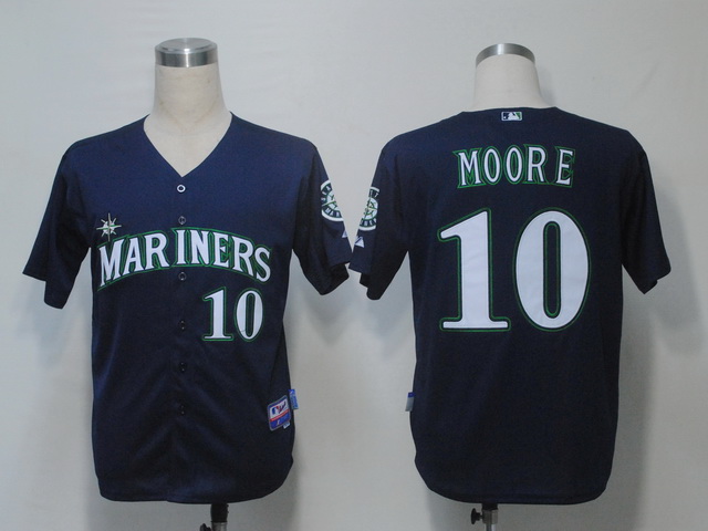 Seattle Mariners 10 Moore Blue men mlb baseball jerseys