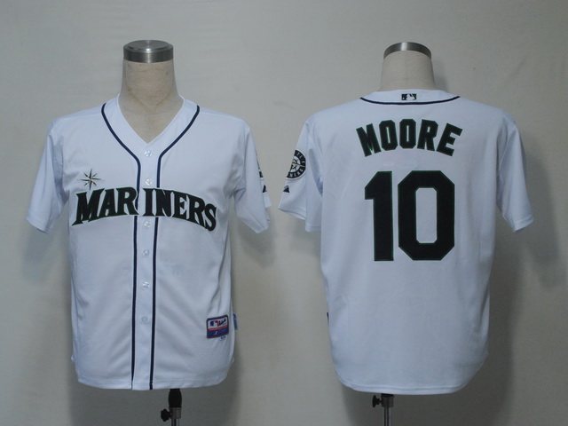 Seattle Mariners 10 Moore White men mlb baseball jerseys