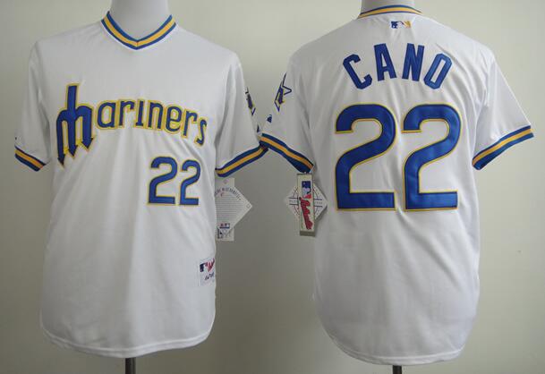 Seattle Mariners 22 Robinson Cano white throwback men mlb baseball jerseys