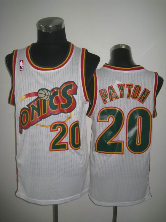 Seattle SuperSonics 20# Gary Payton white NBA Jerseys