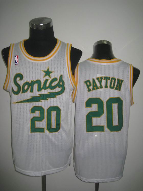 Seattle SuperSonics 20 Gary Payton white NBA Jerseys