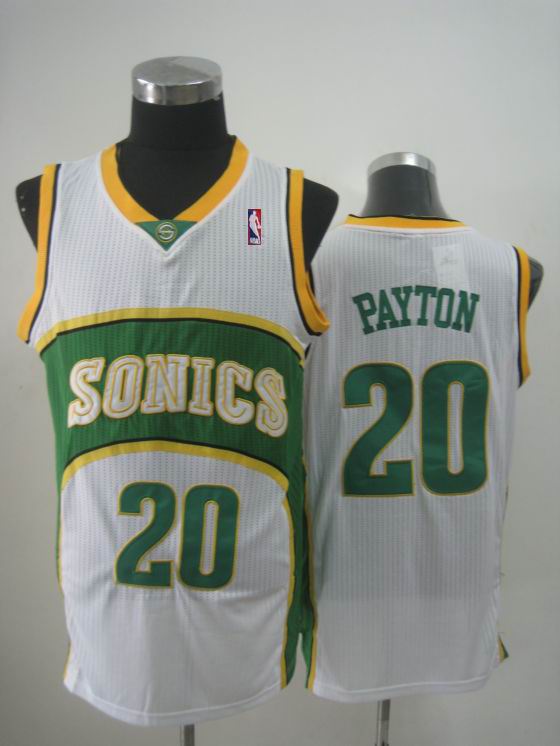 Seattle SuperSonics 20 Gary Payton white NBA Jersey