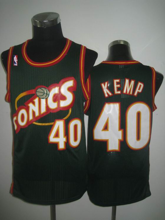 Seattle SuperSonics 40 Shawn Kemp black NBA Basketball Jerseys