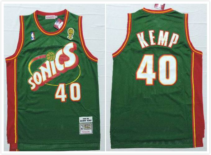 Seattle SuperSonics 40 Shawn Kemp green Classical nba Jersey