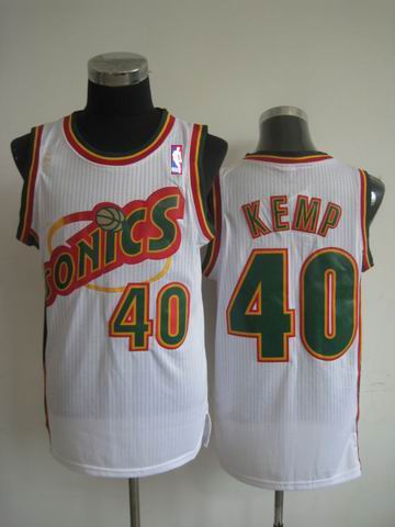 Seattle SuperSonics 40 Shawn Kemp white nba Jersey