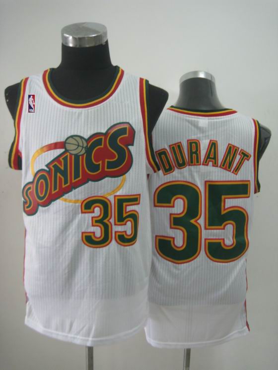 Seattle Supersonics 35 Kevin Durant white NBA Jersey