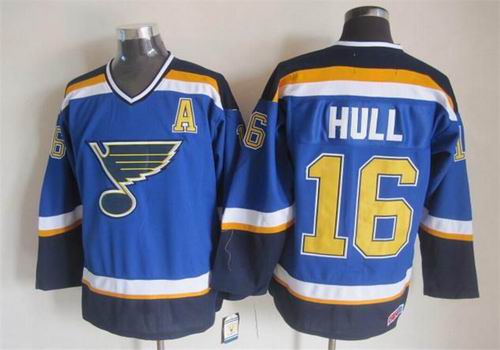 St. Louis Blues 16 HBrett Hull Blue men nhl ice hockey  jerseys A patch