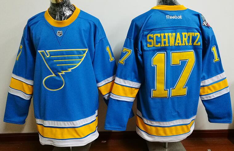 St. Louis Blues 17 Jaden Schwartz blue men nhl ice hockey  jerseys