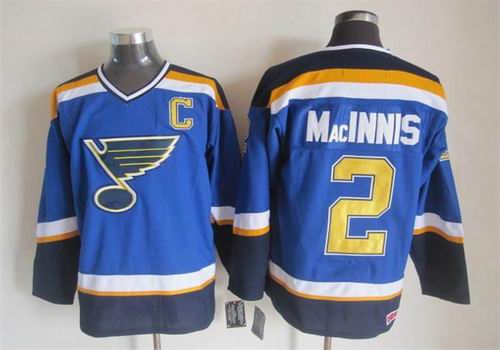 St. Louis Blues 2 Al Macinnis Blue men nhl ice hockey  jerseys C patch