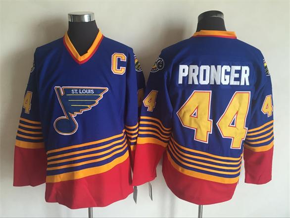 St. Louis Blues 44 Chris Pronger blue men nhl ice hockey  jerseys