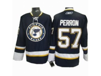 St. Louis Blues 57 Perron Blue Third men nhl ice hockey  jerseys