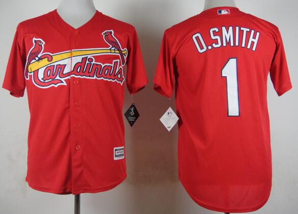 St. Louis Cardinals 1 Ozzie Smith red Majestic mlb baseball jersey 2016