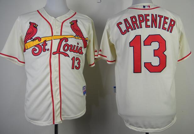 St. Louis Cardinals 13 Matt Carpenter cream MLB Jerseys