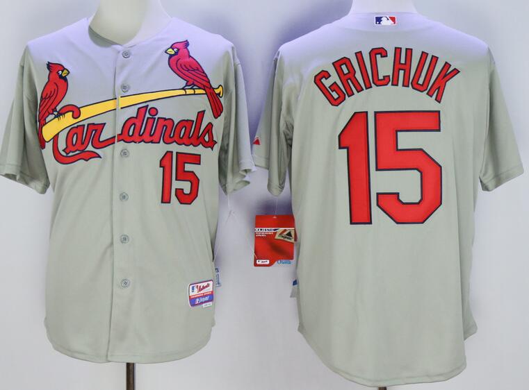 St. Louis Cardinals 15 Randal Grichuk grey mlb beaseball jerseys