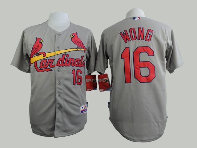 St. Louis Cardinals 16 Kolten Wong gray mlb baseball jersey