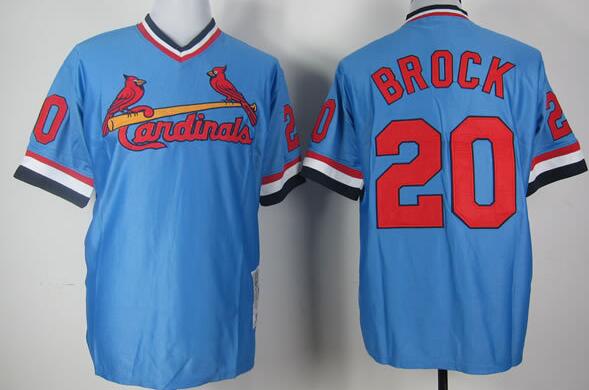 St. Louis Cardinals 20 Lou BROCK blue men baseball MLB Jerseys