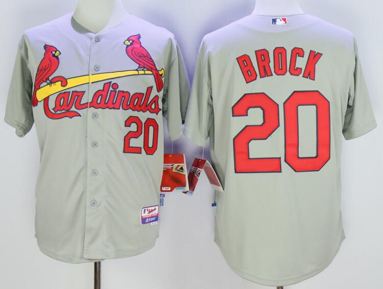 St. Louis Cardinals 20 Lou BROCK grey men baseball MLB Jerseys