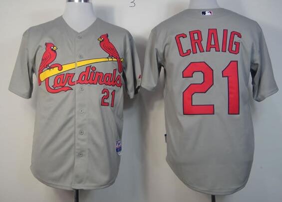 St. Louis Cardinals 21 Allen Craig grey MLB baseball Jerseys