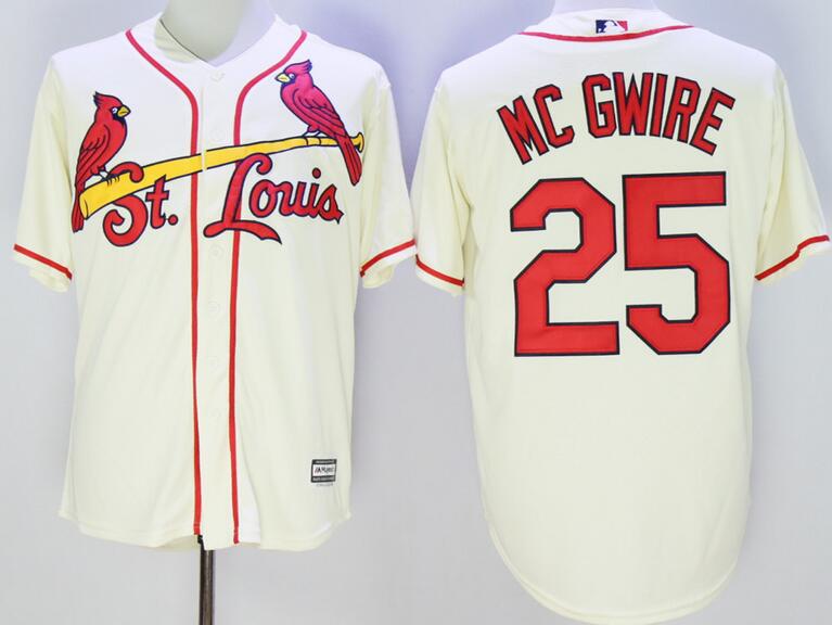 St. Louis Cardinals 25 Mark McGwire beige Majestic MLB Jerseys 2016